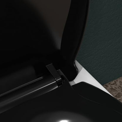 Toilet Seat with Easy Clean & Change Hinges, Quiet-Close Lid, Contoured Seat, Quick-Attach Hardware, White, 18.6"L x 14.2"W - color: Black, size: 18.6"L x 14.2"W