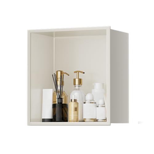 Shower Niche | 12.6" X 12.6" | 304 Stainless Steel | No Tile Needed | Recessed Single Shelf Organizer | Easy to Install Wall Niche Insert for Bathroom and Bedroom,White - color: White