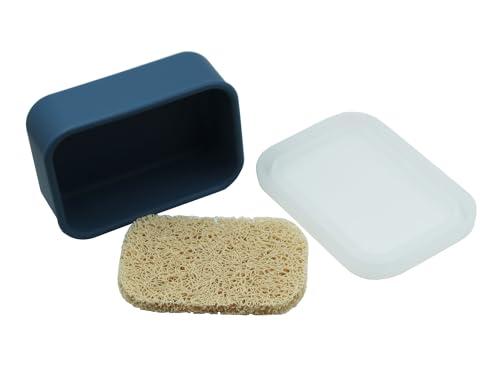 Silicone Travel Soap Case,Portable Soap Box with Draining Layer for Shower,Bathroom,Camping,Hiking,Gym (Navy Blue) - color: Navy Blue Silicone Soap Case