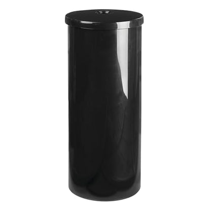 iDesign Freestanding Toilet Paper Canister with Lid, Black | For 3 Extra Rolls, Made in USA - color: Black, size: Pack of 1, style: Lid With Hole