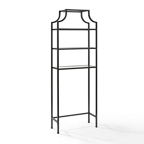 Modern Bathroom Space Saver Cabinet - Oil Rubbed Bronze, Pagoda Style Storage, Tall Linen Tower