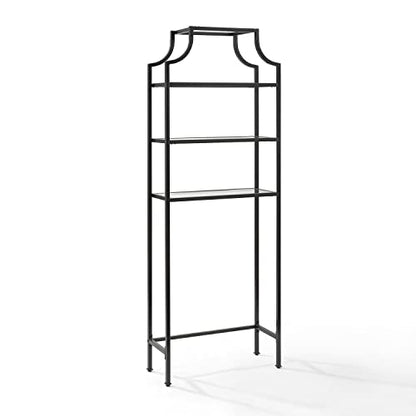 Modern Bathroom Space Saver Cabinet - Oil Rubbed Bronze, Pagoda Style Storage, Tall Linen Tower