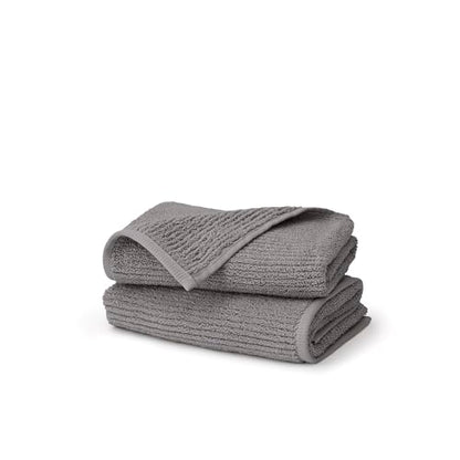 BOLL & BRANCH Turkish Ribbed Hand Towel Set, Stone | Set of 2 - 100% Organic Turkish Cotton - Soft Absorbent Quick Dry Luxury Spa Hand Towels, Textured Rib Weave - color: Stone, style: Turkish Ribbed