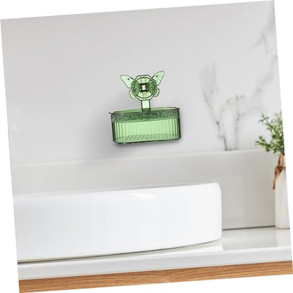 Outanaya Wall Mounted Soap Dish Butterfly Cup Draining Bar Soap Holder for Shower and -Saving Sponge Storage Easy to Install - color: Green
