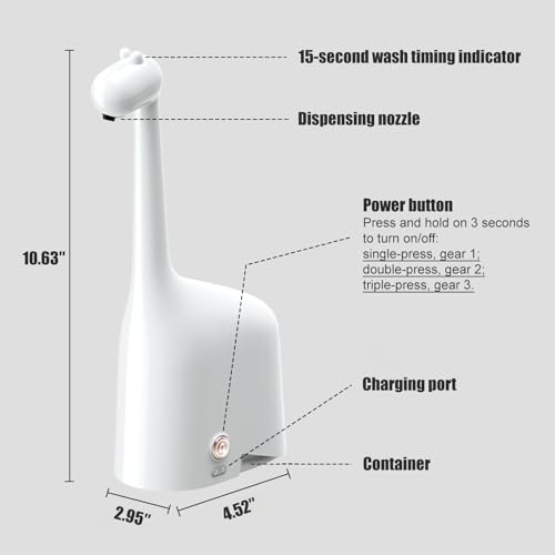 Automatic Foaming Soap Dispenser,10oz/300ml Touchless Smart Dispenser,Rechargeable Electric with 3-Level Adjustable Foam,IPX5 Waterproof for Bathroom Kitchen,White - color: White
