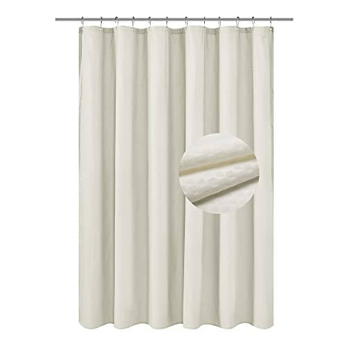 Barossa Design Soft Microfiber Fabric Shower Liner or Curtain, Hotel Quality, Machine Washable, Water Repellent, Cream, 70 x 72 inches - color: Cream, size: 70"W x 72"L (Pack of 1)