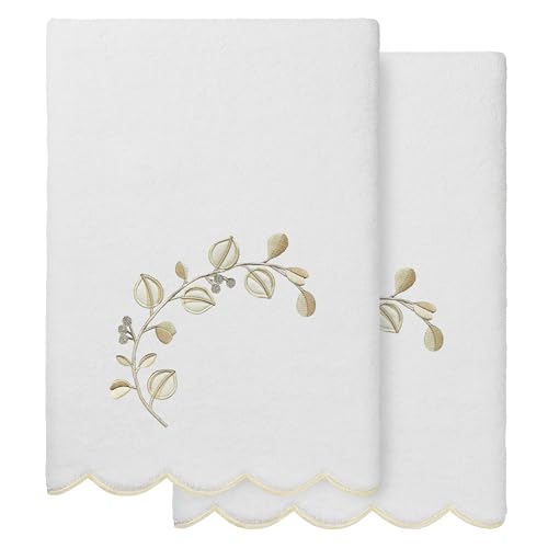 Jardin Turkish Cotton Scallop Towel-Beige-2 Pcs Bath Towel - color: Beige, size: 2 Pcs Bath Towel