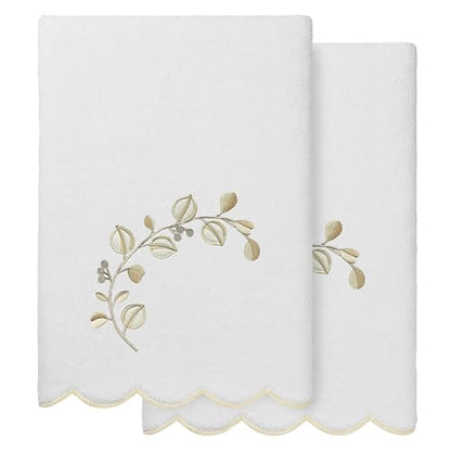 Jardin Turkish Cotton Scallop Towel-Beige-2 Pcs Bath Towel - color: Beige, size: 2 Pcs Bath Towel