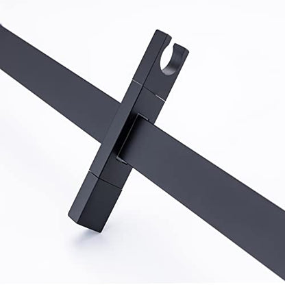 Brass Shower Slide Bar Matte Black Hand Shower Head with Slide Bar and Hose, Wall Mount Handheld Shower Wand Holder, Height Adjustable Sliding Bar, Pt003