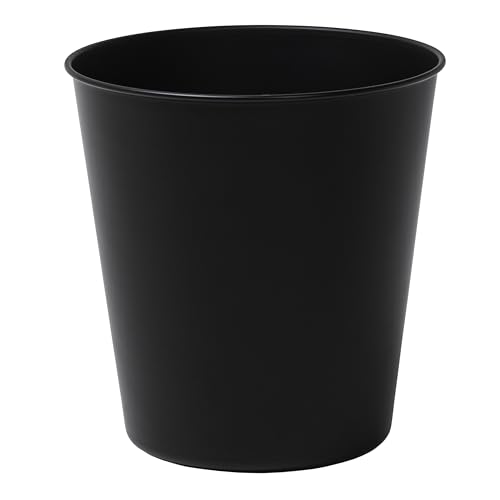 happimess Nolan 2 Gal Smooth Steel Wastebasket, Matte Black | 10" Height, Lidless Open Top, Fingerprint Resistant, Powder Coated Finish, Small Space Design - color: Matte Black, size: Set of 1