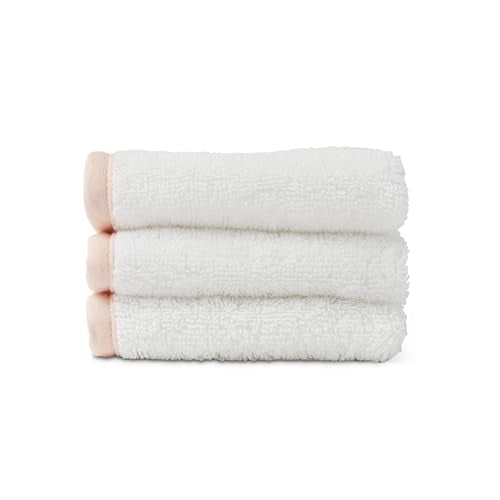 Lalo Baby Washcloths 3-Pack - 100% Organic Cotton, Soft & Absorbent, Gentle on Sensitive Skin, Machine Washable Soft Kids Washcloths - Grapefruit - color: Grapefruit