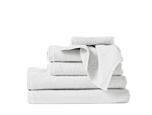 Coyuchi Air Weight Organic Wash Cloth, 6 Piece Set, Alpine White - color: Alpine White, size: Wash Cloth Set