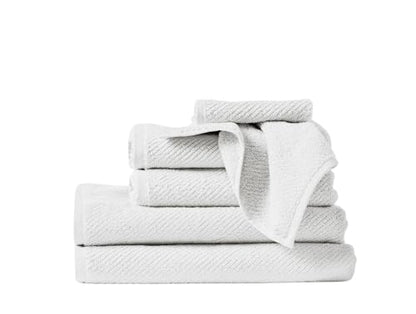 Coyuchi Air Weight Organic Wash Cloth, 6 Piece Set, Alpine White - color: Alpine White, size: Wash Cloth Set