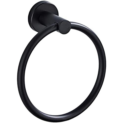 304 Stainless Steel Towel Ring Towel Holder Hanging Round Simple Black Towel Circular Holder (Black 1Pcs)(JH000111B(1)) - color: Black 1pcs
