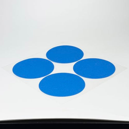 S&X 24 Pcs Non Slip Shower Stickers (Large 4" Round), Blue Anti Slip Grip Decals, High Traction Bathtub Dots, Durable Grit Stickers for Kids & Family Safety with Scraper - color: Blue, size: Round