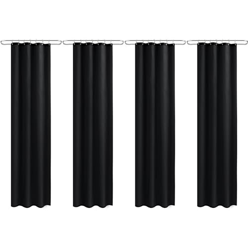 Nasitos Fabric Shower Curtain Liners with Magnets 4 Pcs 36X72 Inch Black | Washable & WaterResistant Fabric Bath Shower Liners for Narrow Stall, Stand Up Shower Stall, RV, Camper - color: Black, size: 36"W x 72"L (Pack of 4)