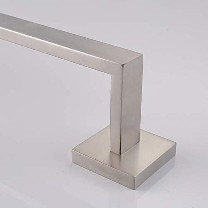 TASTOS 16 Inch Towel Bar Rack Brushed Nickel, Stainless Steel Modren Square Towel Holder for Bathroom Kitchen Wall Mounted - color: Brushed Nickel, size: 16 Inch
