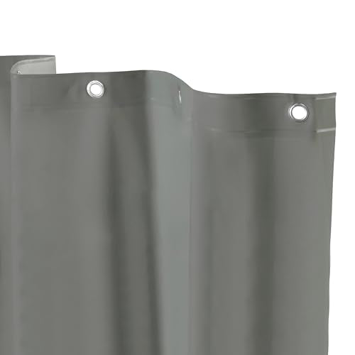 Kenney KN41439 Medium Weight 5 Gauge Waterproof PEVA Shower Curtain Liner with Rust-Resistant Metal Grommets and Weighted Magnetic Hem for Bathroom, 70" W x 72" H, Gray, 1-Pack - color: Grey, size: 70"W x 72"L (Pack of 1)