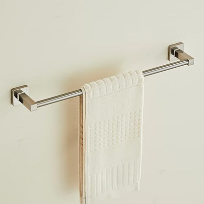 Bathroom Wall Mounted Towel Rack,18 Inch Brushed Nickel Towel Bar with Stainless Rack and Hand Towel Holder, Shower and Bath Towel Racks for Bathroom Wall(Total Length 20-Inch) - color: Brushed Nickel, size: 18In