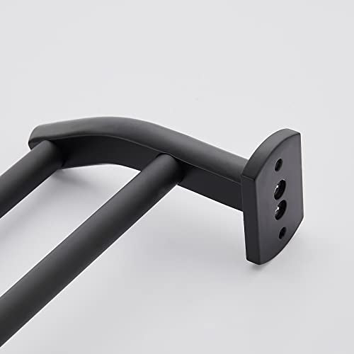 Black Double Towel Bar, Hand Towel Rack for Bathroom Wall Mounted Towel Hanger, Matte Black Bath Towel Rod,16 Inch - size: 16 Inch Double Bar