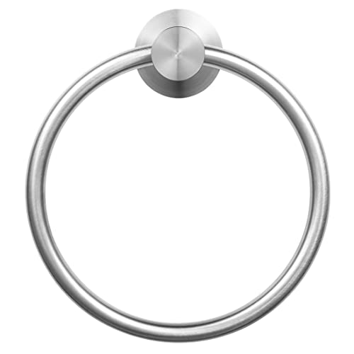 Round Towel Ring Brushed Nickel, SUS304 Stainless Steel Hand Towel Holder Wall Mounted for Bathroom