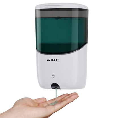 AIKE Liquid Automatic Soap Dispenser,Power by 4*AA Batteries for Bathroom | 5-level adjustable for Home and Small Business(Batteries Not Included),No-Drill and Screw Wall Mount for Space-Saving,AK1216 - color: White