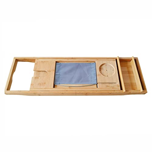 Bathtub Caddy Tray Bamboo Bath Tray Table Over The Tub Shelf+ Bath Rack Holder