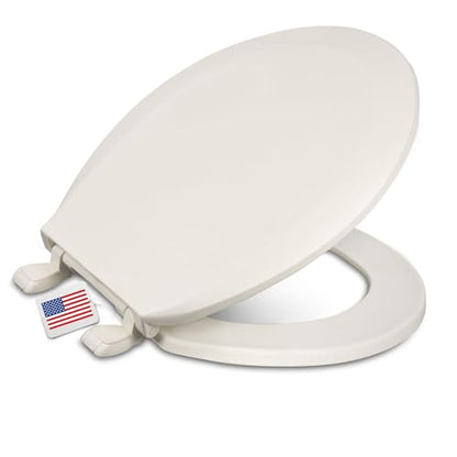 Centoco Round Toilet Seat, Light Weight Residential, Biscuit | Scratch-Resistant Plastic Finish, Fits Kohler/American Standard/TOTO, Made in the USA, DSAMAZ12-416 - color: Biscuit, size: Round
