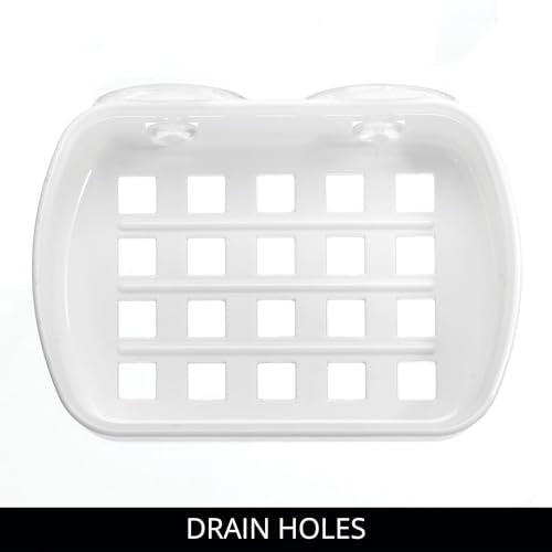 iDesign Suction Cup Soap Dish for Shower - White - color: White