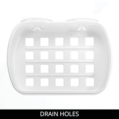 iDesign Suction Cup Soap Dish for Shower - White - color: White