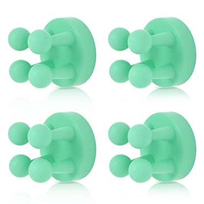 4 pcs Silicone Toothbrush Holder Multi-Function Hook Waterproof self Adhesive Single Toothbrush Hook Plug Holder for Wall for Hanging Bathroom Kitchen Living Room Office - color: Green