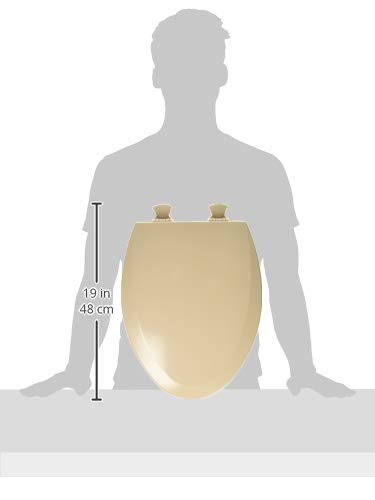 Bemis 1500EC 068 Toilet Seat with Easy Clean & Change Hinges, 1 Pack Elongated, Fawn Beige - color: Fawn Beige, size: Elongated