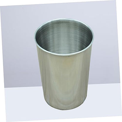 2pcs Stainless Steel Water Tumbler Cups Versatile Beverage and Toothbrush Holder Silver for Home Parties and Washrooms Easy to Clean Design - size: 6X6cm
