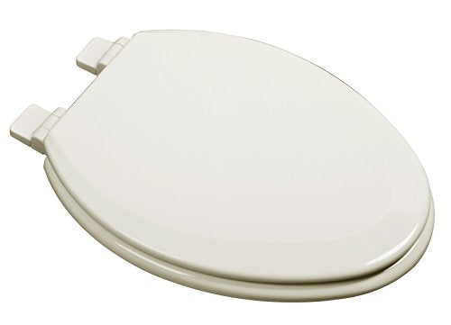 1F1E7-01 Premium Molded Wood Elongated Toilet Seat with Slow Close Hinge & OSG, Bone - color: Bone, style: ELONGATED