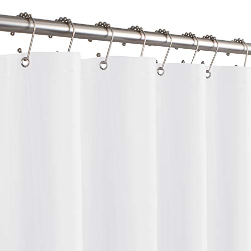 Zenna Home Shower Curtain Liner, Heavyweight Transparent Liner for Showers and Bathtubs with Rustproof Grommets and Weighted Hem, 8-Gauge EVA, 70 x 71 Inches, White - size: 71"W x 70"L (Pack of 1)