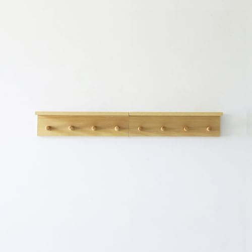Entrance Coat Rack ，Coat Hooks, Wall-Mounted Wooden Hook Rack, Wall-Mounted Shelves(Oak Color Finish—A-2) - style: Oak color finish—A-2
