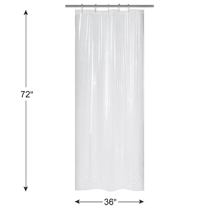 AmazerBath Heavy Duty Stall Shower Curtain Liner 12 Gauge, 36 x 72 Inches Clear Weighted Plastic Shower Liner with 2 Weighted Stones and 6 Rustproof Metal Grommet - size: 36"W x 72"L (Pack of 1)