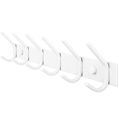 WEBI Coat Rack Wall Mount,Coat Hooks Wall Mounted,Coat Hanger Wall Hook Rack,6 Hooks for Hanging Coats,Jacket,Hats,Clothes,White - size: 6 Hooks