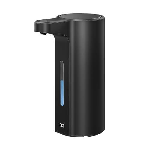 EKO Aroma Pro 13.5 fl oz Touchless Automatic Liquid Soap Dispenser, Rechargeable Hand & Dish Soap Dispenser for Bathroom and Kitchen, Waterproof, Adjustable Volume Control (Matte Black) - color: Matte Black, size: 13.5 oz (Premium Wireless Charging)