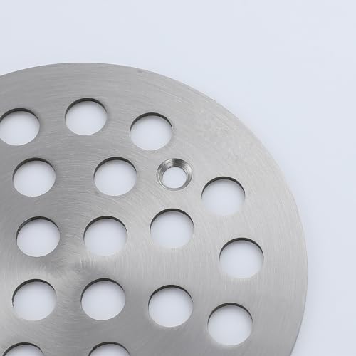 Round 4-1/4 Inch Screw-in Shower Drainer Cover Replacement 304 Stainless Steel Floor Drain Grate with Screws Brushed Nickel - color: Brushed Nickel