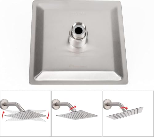 NearMoon Rain Shower Head, High Flow Stainless Steel Square Rainfall Shower, High Pressure Design, Awesome Shower Experience Even At Low Water Flow (6 Inch, Brushed Nickel) - color: Brushed Nickel, size: 6 Inch Square
