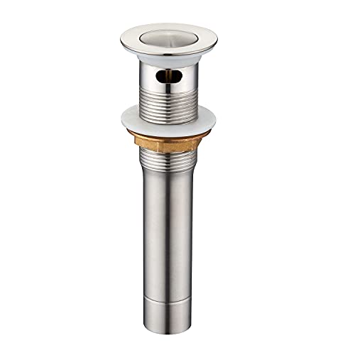 CREA Bathroom Sink Drain, Bathroom Sink Stopper with Drain Hair Catcher Pop Up Drain 1 1/2" for Bathroom Vanity Kitchen Sink with Overflow, Brushed Nickel - color: Brushed Nickel