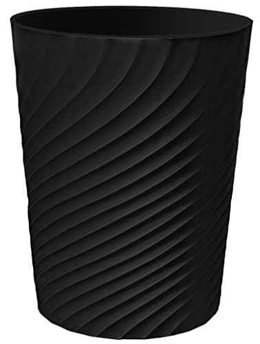 DAJITRE 1.8 Gallon Small Trash Can Wastebasket Recycling Bin Slim Profile for Compact Spaces Bathroom, Office, Bedroom, Kitchen (1.8 Gallon, Black) - color: Black, size: 1 Pack