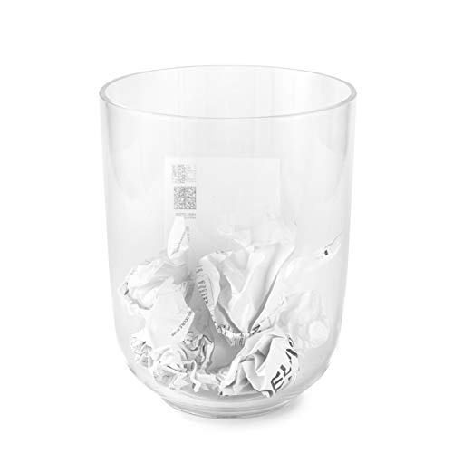 Huang Acrylic Clear Round Wastebasket Trash Can | Garbage Container Bin for Bathrooms, Kitchens, Home Offices | Shatter-Proof, Stylish, Durable and Compact Design - size: Round