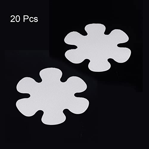 HARFINGTON 1 Set(20pcs) Non Slip Bathtub Stickers Bath Shower Floor 3.15" 3.94" Anti-Slip Sticker Tape Flower Style Decals for Bathroom Kitchen Bathtub Treads Stairs, Transparent - color: Transparent