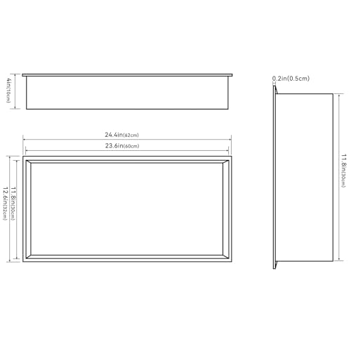 Achelous Stainless Steel Insert Shower Niche 24" X 12" NO Tile Needed, Bathroom Wall Niche Recessed Shower Shelf Organizer, Wall-Inserted Niche Recessed Shower Caddy, Matte White - color: Matte White, size: 24" X 12"