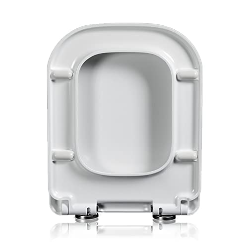 White Quick-Release Toilet Seat with Top-Fixing Hinges – Durable Bathroom Lid for Easy Cleaning and Installation 04B