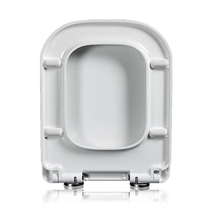 White Quick-Release Toilet Seat with Top-Fixing Hinges – Durable Bathroom Lid for Easy Cleaning and Installation 04B