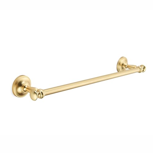 khtumeware 1 Pack Brushed Gold Towel Bar 18 Inch Towel Rack for Bathroom Wall Mounted Thicken Steel Towel Rod Modern Home Decor - color: Brushed Gold, size: 18 Inch Towel Holder