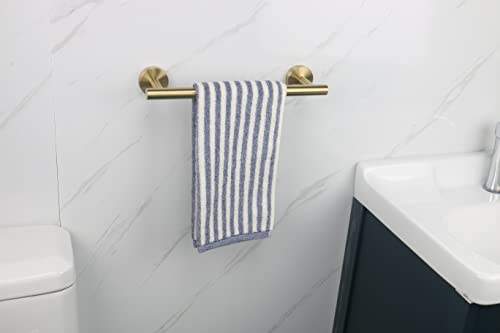 TocTen Bath Towel Bar - Thicken SUS304 Stainless Steel Bathroom Towel Holder, Towel Rod for Bathroom Heavy Duty Wall Mounted Towel Rack Hanger (12IN, Gold) - color: Gold, size: 12IN